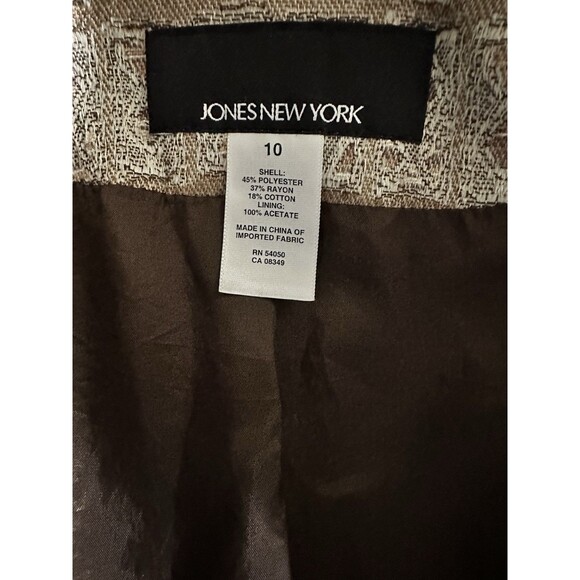 Jones New York Women’s Single Breasted Gold Brown Blazer Jacket W/Pockets Sz 10 - Picture 7 of 7